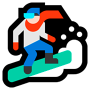 🏂🏻 Emoji Praticante De Snowboard: Pele Clara na Microsoft Windows 10 April 2018 Update.