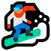 Émoji 🏂🏽 Snowboardeur : Peau Légèrement Mate sur Microsoft Windows 10 April 2018 Update.