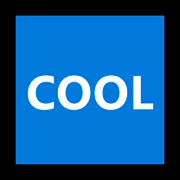 🆒 Emoji Wort „Cool“ in blauem Quadrat Microsoft Windows 10 April 2018 Update.