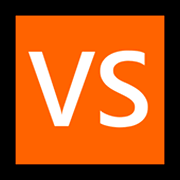 🆚 Emoji Großbuchstaben VS in orangefarbenem Quadrat Microsoft Windows 10 April 2018 Update.