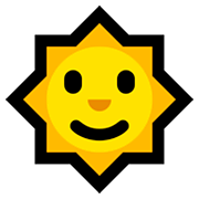 Emoji 🌞 Faccina Sole su Microsoft Windows 10 April 2018 Update.