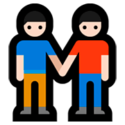 👬🏻 Emoji Dois Homens De Mãos Dadas: Pele Clara na Microsoft Windows 10 April 2018 Update.