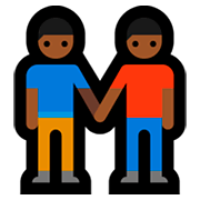 Emoji 👬🏾 Due Uomini Che Si Tengono Per Mano: Carnagione Abbastanza Scura su Microsoft Windows 10 April 2018 Update.