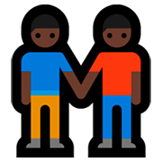 👬🏿 Emoji händchenhaltende Männer: dunkle Hautfarbe Microsoft Windows 10 April 2018 Update.
