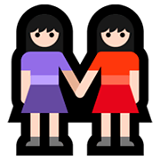 Emoji 👭🏻 Due Donne Che Si Tengono Per Mano: Carnagione Chiara su Microsoft Windows 10 April 2018 Update.