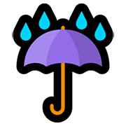 Emoji ☔ Ombrello Con Gocce Di Pioggia su Microsoft Windows 10 April 2018 Update.