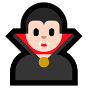 Emoji 🧛🏻 Vampiro: Carnagione Chiara su Microsoft Windows 10 April 2018 Update.