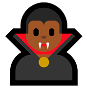 🧛🏾 Emoji Vampiro: Tono De Piel Oscuro Medio en Microsoft Windows 10 April 2018 Update.