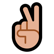 ✌🏼 Emoji Victory-Geste: mittelhelle Hautfarbe Microsoft Windows 10 April 2018 Update.