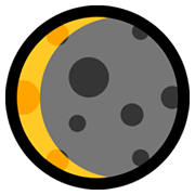 Emoji 🌘 Luna Calante su Microsoft Windows 10 April 2018 Update.