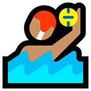 🤽🏽 Emoji Wasserballspieler(in): mittlere Hautfarbe Microsoft Windows 10 April 2018 Update.