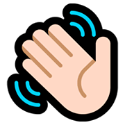 👋🏻 Emoji winkende Hand: helle Hautfarbe Microsoft Windows 10 April 2018 Update.