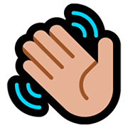 👋🏼 Emoji Mano Saludando: Tono De Piel Claro Medio en Microsoft Windows 10 April 2018 Update.