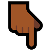👇🏾 Emoji Dorso Da Mão Com Dedo Indicador Apontando Para Baixo: Pele Morena Escura na Microsoft Windows 10 April 2018 Update.