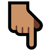 Emoji ☟🏽 Indicatore verso il basso non colorato, modificatore Fitzpatrick Emoji su Microsoft Windows 10 April 2018 Update.