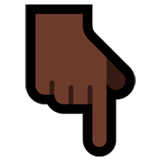☟🏿 Emoji Indicador apontando para baixo em branco, modificador do emoji Fitzpatrick tipo 6 na Microsoft Windows 10 April 2018 Update.