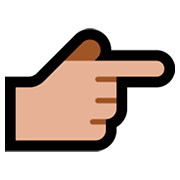 👉🏼 Emoji Dorso Da Mão Com Dedo Indicador Apontando Para A Direita: Pele Morena Clara na Microsoft Windows 10 April 2018 Update.