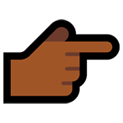 👉🏾 Emoji nach rechts weisender Zeigefinger: mitteldunkle Hautfarbe Microsoft Windows 10 April 2018 Update.