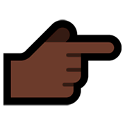 👉🏿 Emoji nach rechts weisender Zeigefinger: dunkle Hautfarbe Microsoft Windows 10 April 2018 Update.