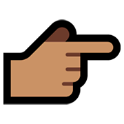 ☞🏽 Emoji Indicador de direção à direira em branco: Pele Morena na Microsoft Windows 10 April 2018 Update.