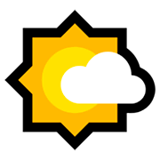 Emoji 🌤️ Parzialmente Nuvoloso su Microsoft Windows 10 April 2018 Update.