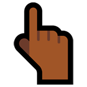 👆🏾 Emoji nach oben weisender Zeigefinger von hinten: mitteldunkle Hautfarbe Microsoft Windows 10 April 2018 Update.