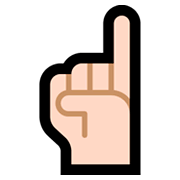☝🏻 Emoji nach oben weisender Zeigefinger von vorne: helle Hautfarbe Microsoft Windows 10 April 2018 Update.