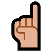 ☝🏼 Emoji Dedo índice Hacia Arriba: Tono De Piel Claro Medio en Microsoft Windows 10 April 2018 Update.