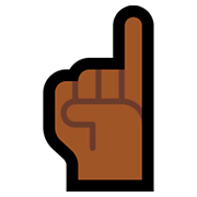 ☝🏾 Emoji nach oben weisender Zeigefinger von vorne: mitteldunkle Hautfarbe Microsoft Windows 10 April 2018 Update.