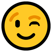 Emoji 😉 Faccina Che Fa L’occhiolino su Microsoft Windows 10 April 2018 Update.