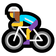 Emoji 🚴‍♀️ Ciclista Donna su Microsoft Windows 10 April 2018 Update.