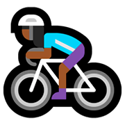 🚴🏾‍♀️ Emoji Mulher Ciclista: Pele Morena Escura na Microsoft Windows 10 April 2018 Update.