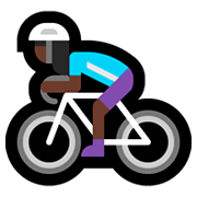 Émoji 🚴🏿‍♀️ Cycliste Femme : Peau Foncée sur Microsoft Windows 10 April 2018 Update.