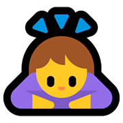 Emoji 🙇‍♀️ Donna Che Fa Inchino Profondo su Microsoft Windows 10 April 2018 Update.