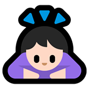 Emoji 🙇🏻‍♀️ Donna Che Fa Inchino Profondo: Carnagione Chiara su Microsoft Windows 10 April 2018 Update.