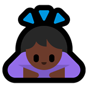 🙇🏿‍♀️ Emoji Mujer Haciendo Una Reverencia: Tono De Piel Oscuro en Microsoft Windows 10 April 2018 Update.