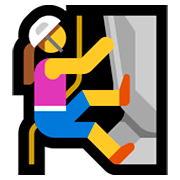 Emoji 🧗‍♀️ Scalatrice su Microsoft Windows 10 April 2018 Update.