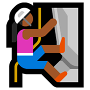 Émoji 🧗🏾‍♀️ Femme Qui Grimpe : Peau Mate sur Microsoft Windows 10 April 2018 Update.
