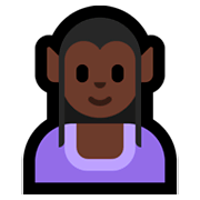 🧝🏿‍♀️ Emoji Elfa: Tono De Piel Oscuro en Microsoft Windows 10 April 2018 Update.