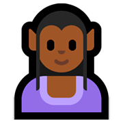 🧝🏾‍♀️ Emoji Elfa: Tono De Piel Oscuro Medio en Microsoft Windows 10 April 2018 Update.