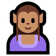 🧝🏽‍♀️ Emoji Elfe: mittlere Hautfarbe Microsoft Windows 10 April 2018 Update.