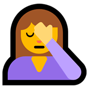 🤦‍♀️ Emoji sich an den Kopf fassende Frau Microsoft Windows 10 April 2018 Update.