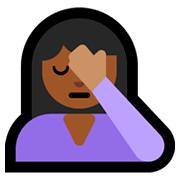🤦🏾‍♀️ Emoji sich an den Kopf fassende Frau: mitteldunkle Hautfarbe Microsoft Windows 10 April 2018 Update.