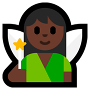 🧚🏿‍♀️ Emoji Mulher Fada: Pele Escura na Microsoft Windows 10 April 2018 Update.