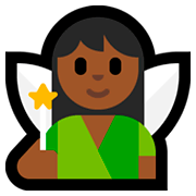 🧚🏾‍♀️ Emoji Mulher Fada: Pele Morena Escura na Microsoft Windows 10 April 2018 Update.