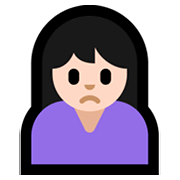 🙍🏻‍♀️ Emoji Mujer Frunciendo El Ceño: Tono De Piel Claro en Microsoft Windows 10 April 2018 Update.