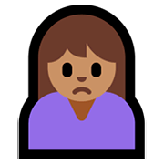 🙍🏽‍♀️ Emoji Mulher Franzindo A Sobrancelha: Pele Morena na Microsoft Windows 10 April 2018 Update.