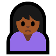 Emoji 🙍🏾‍♀️ Donna Corrucciata: Carnagione Abbastanza Scura su Microsoft Windows 10 April 2018 Update.