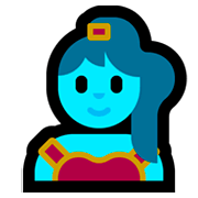 Emoji 🧞‍♀️ Genio Donna su Microsoft Windows 10 April 2018 Update.