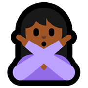 Emoji 🙅🏾‍♀️ Donna Con Gesto Di Rifiuto: Carnagione Abbastanza Scura su Microsoft Windows 10 April 2018 Update.